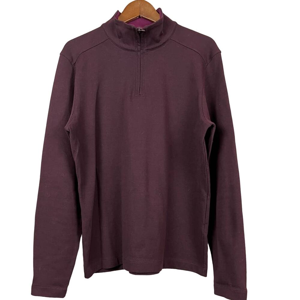 Bonobos Quarter Zip Pullover Mock Neck Long Sleeve Burgundy Old Money Sport - M